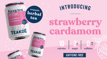 Introducing! Strawberry Cardamom Fizzy Tea | Organic Herbal Tea | Caffeine Free